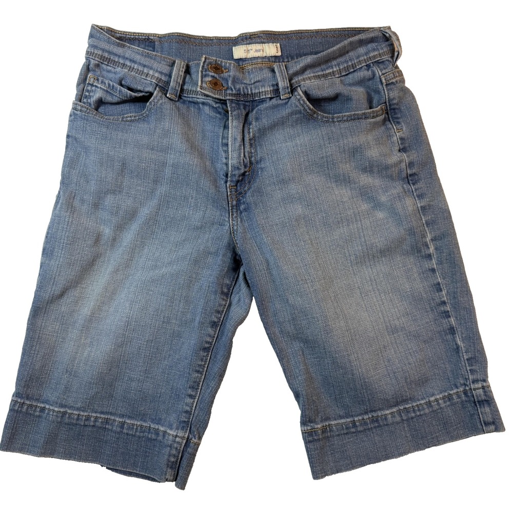 Y2K Levi's 515 Jorts Womens 10 Light Wash Mid Rise Bermuda Cuffed Denim